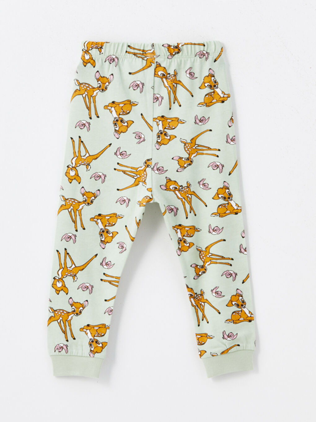 Yeşil Paçası Lastikli Kız Bebek Pijama Alt-1