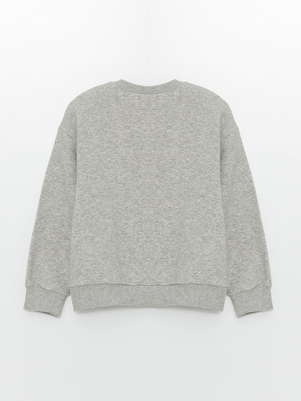 LCW ECO Grey Mel - Lacivert Bisiklet Yaka Basic Uzun Kollu Kız Çocuk Sweatshirt - 1