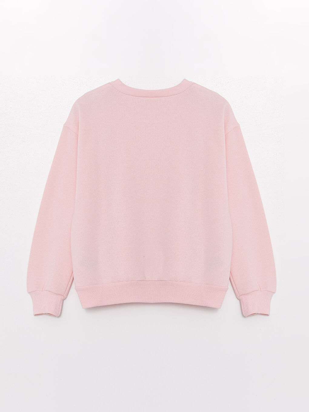 LCW ECO Pembe Bisiklet Yaka Basic Uzun Kollu Kız Çocuk Sweatshirt - 1