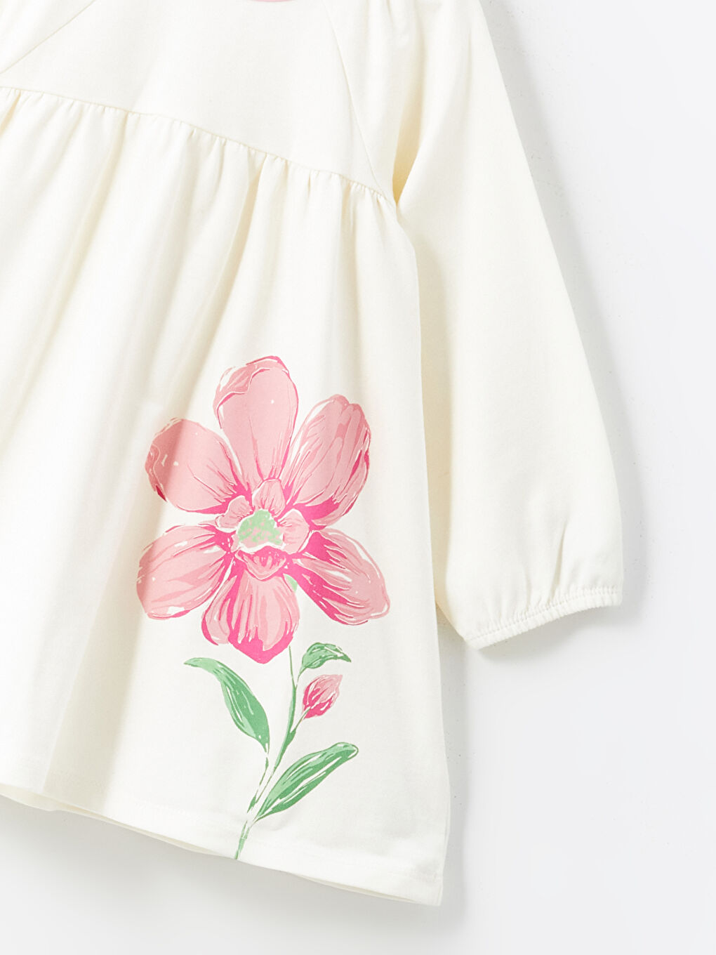 Crew Neck Floral Baby Girls' Dress-1