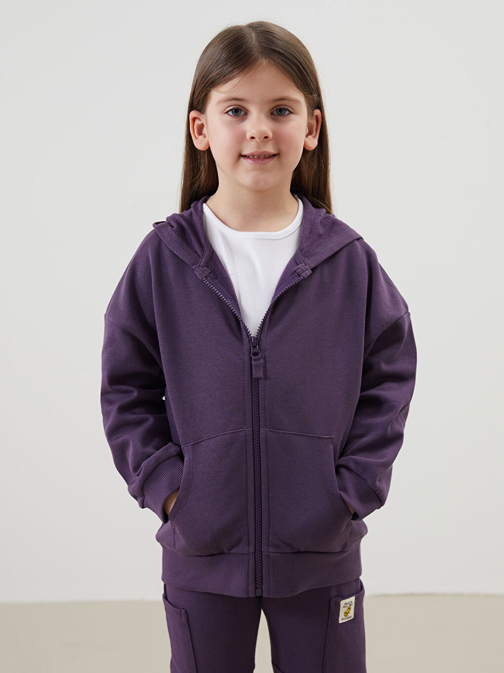Hooded Basic Long Sleeve Baby Boys' Zipper Sweatshirt -W4FN93Z1-HPK