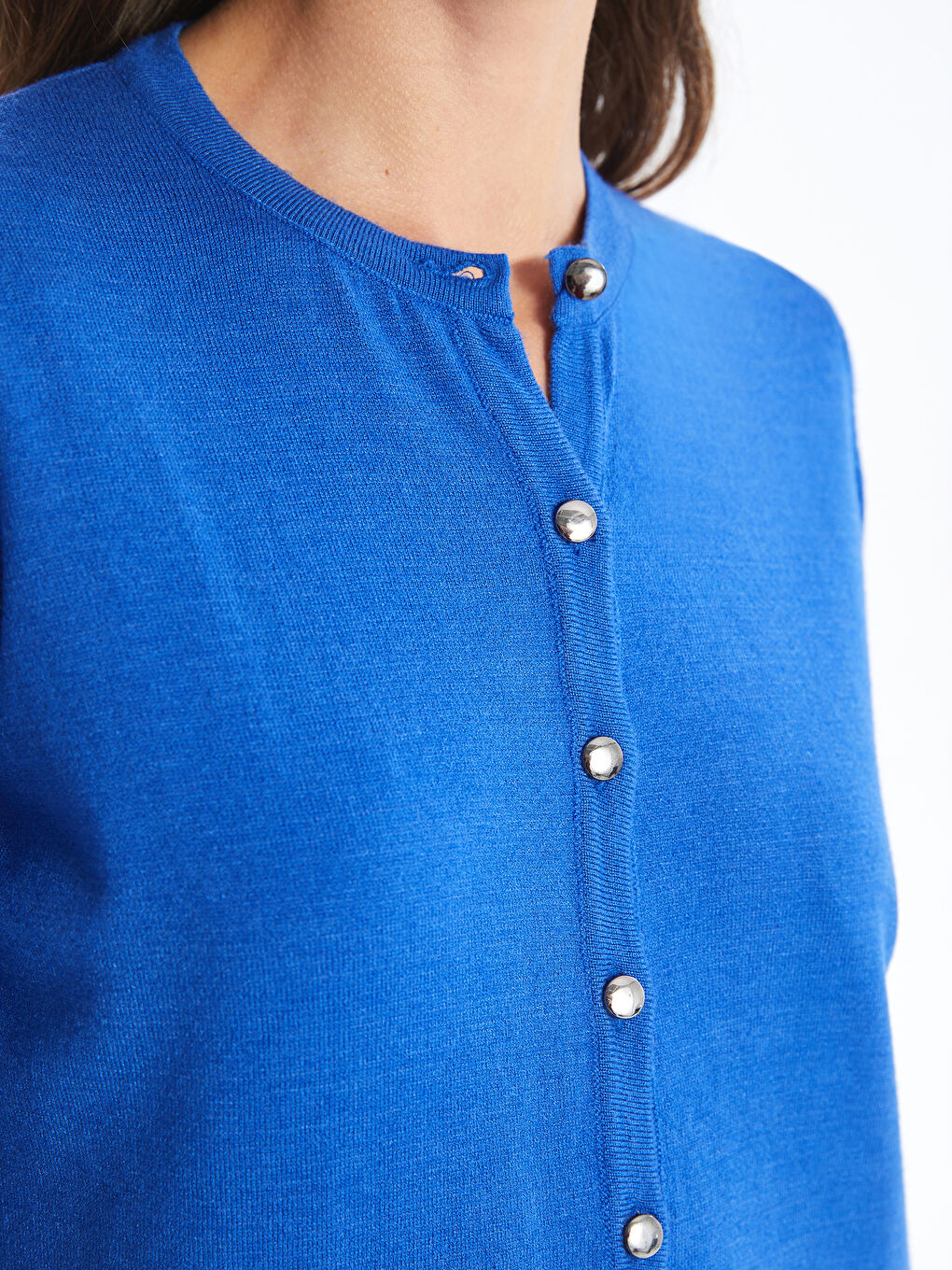 Crew Neck Women's Knitwear Cardigan-2