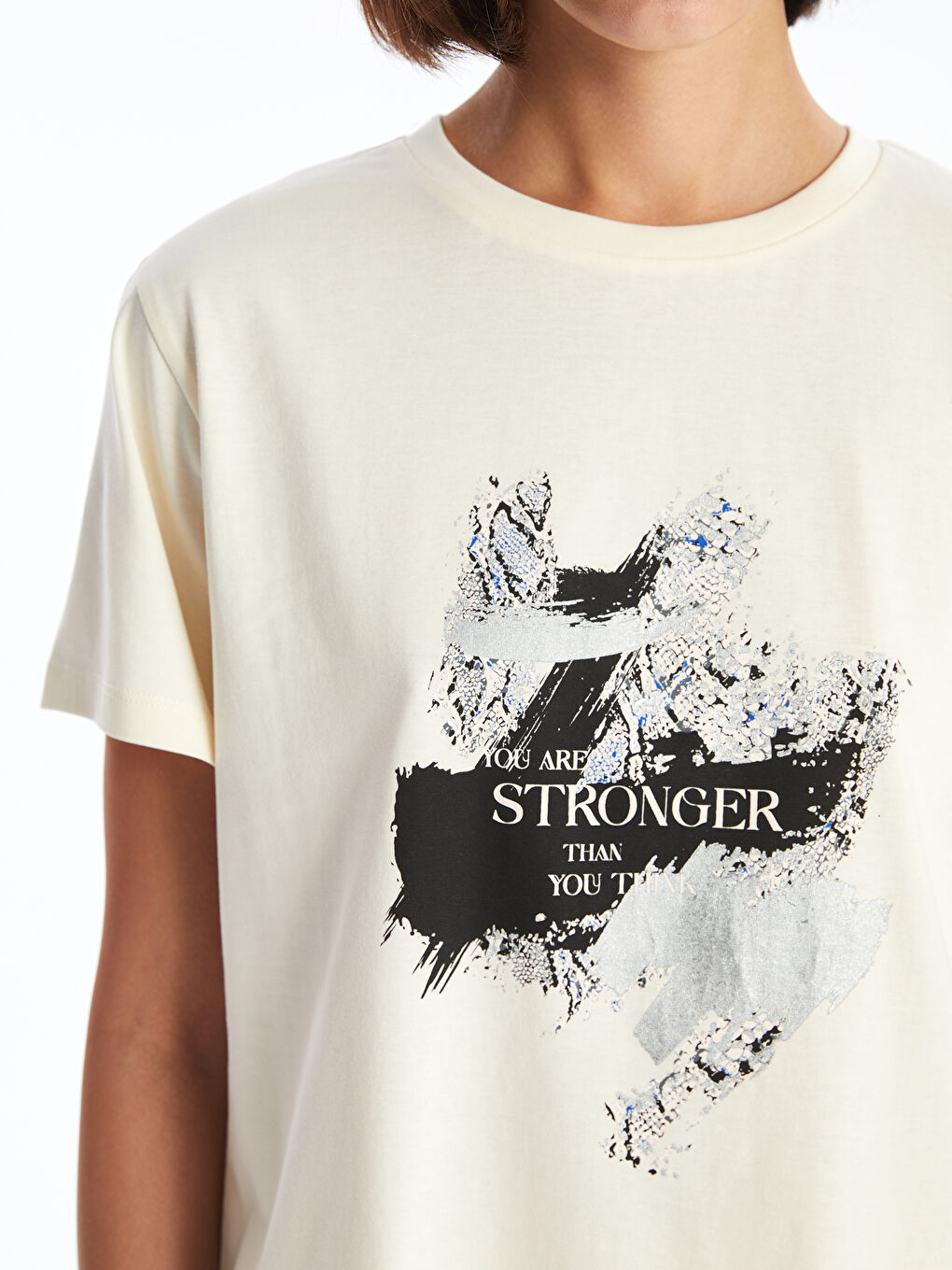 Crew Neck Printed Women's T-Shirt-2