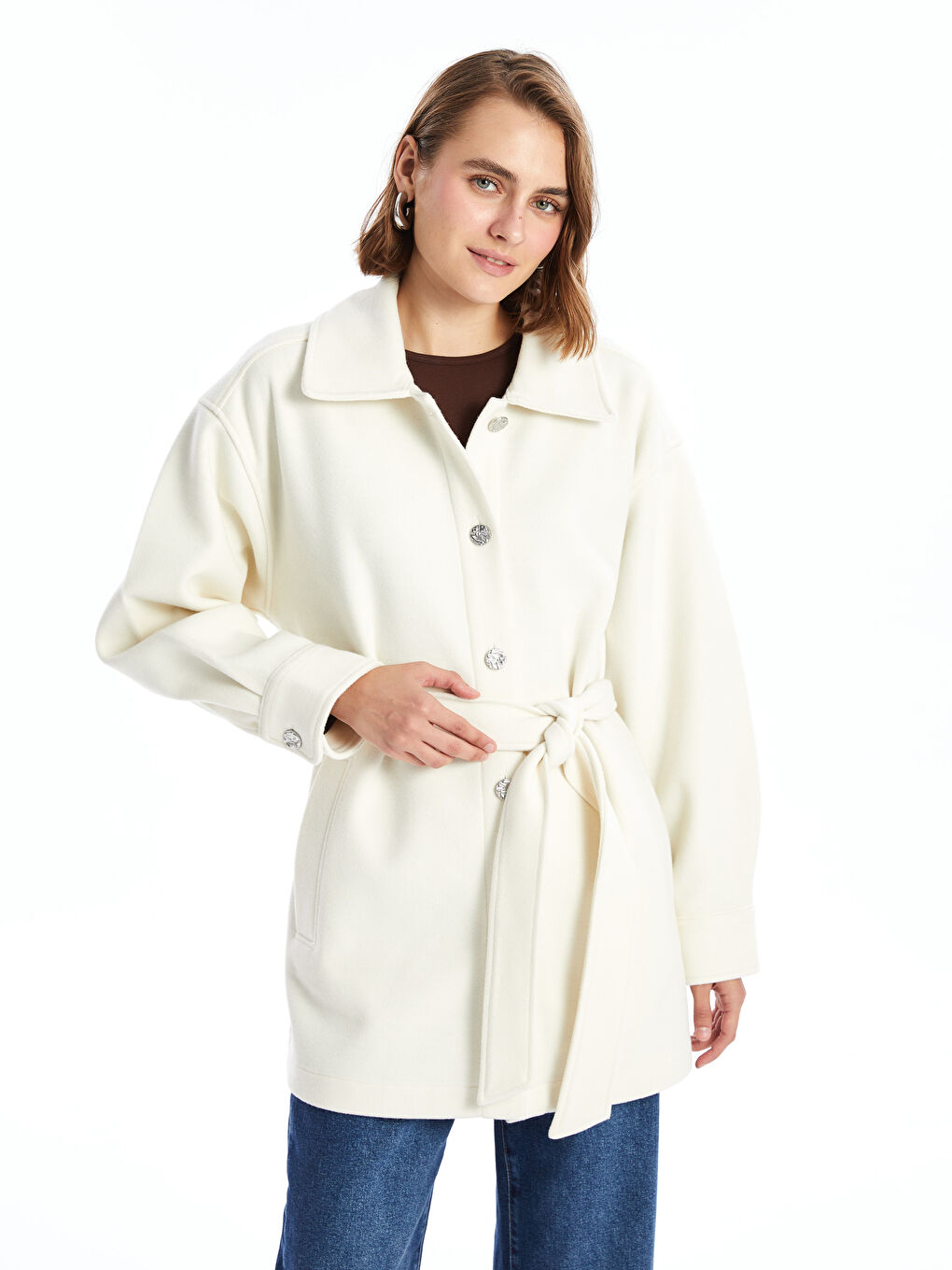 LCWAIKIKI Classic Taschenbesetzte Stein-Knopf-Jacke -W4FP97Z8-FEW