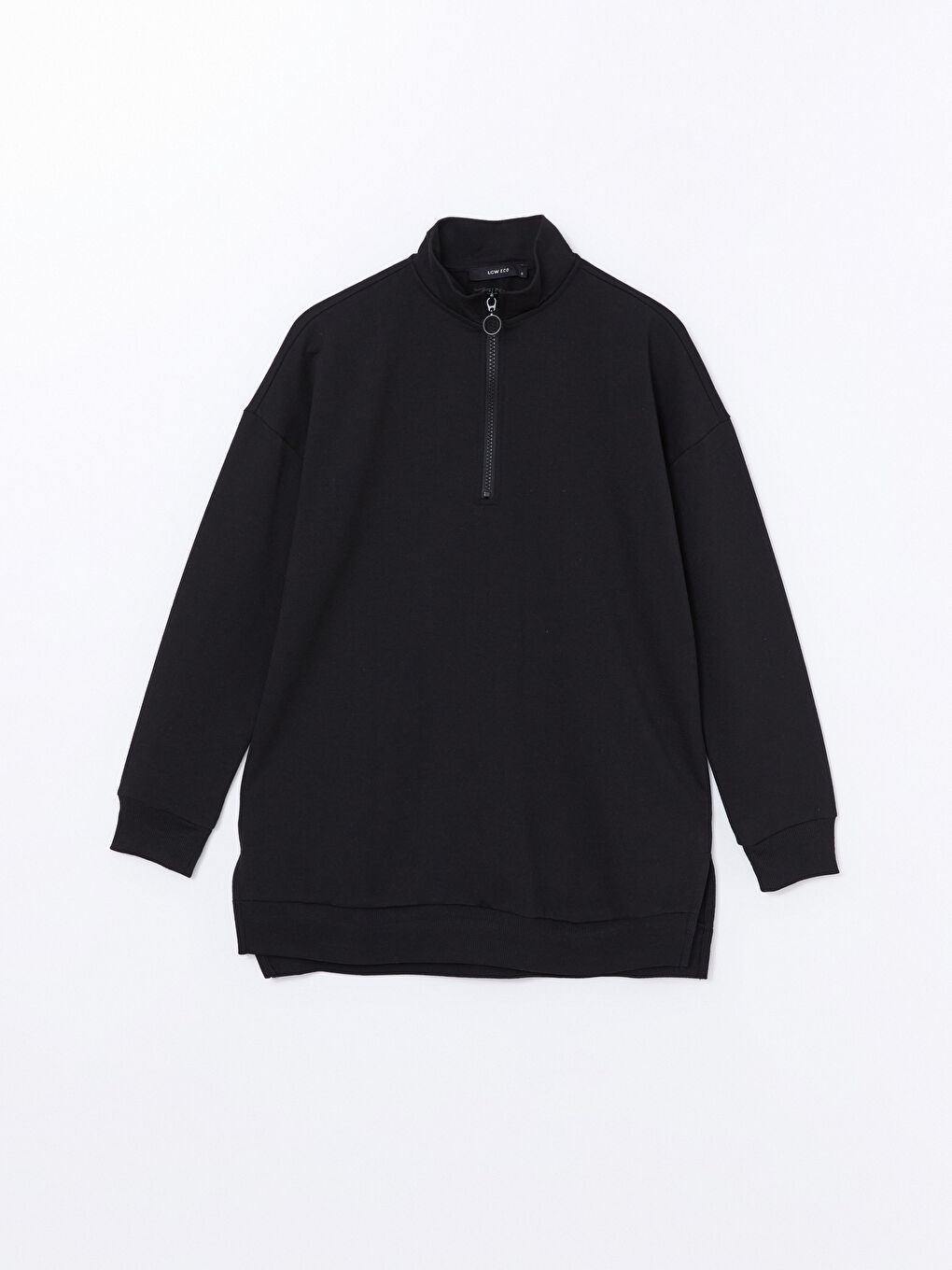 LCW ECO Yeni Siyah Dik Yaka Kadın Sweatshirt - 4