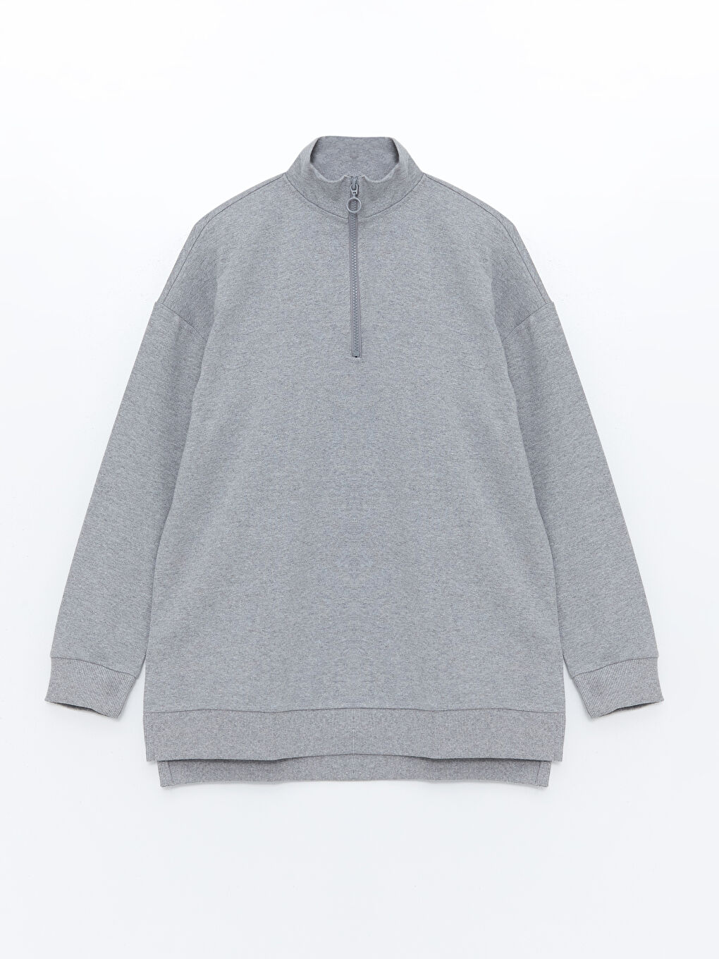 LCW ECO Grey Mel - Lacivert Dik Yaka Kadın Sweatshirt - 4