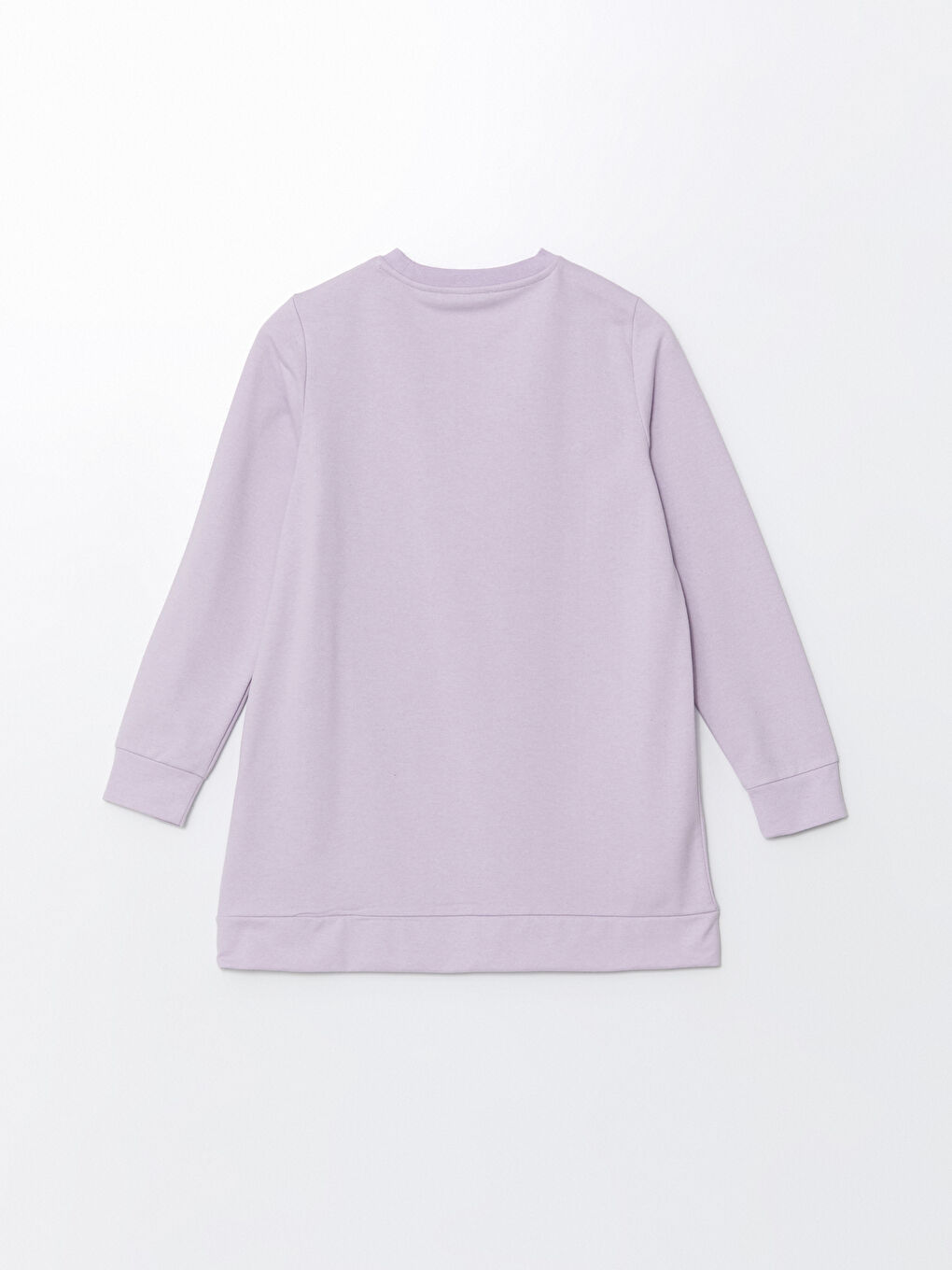 LCW ECO Lila Bisiklet Yaka Baskılı Kadın Sweatshirt Tunik - 6