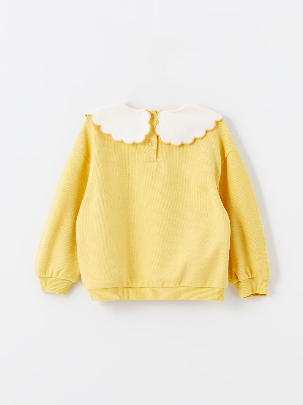 LCW baby Mat Sarı Bebe Yaka Nakışlı Kız Bebek Sweatshirt - 1