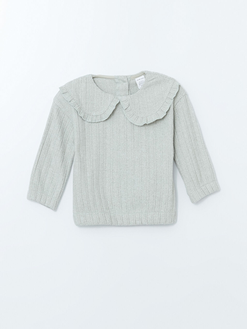 Yeşil Bebe Yaka Fitilli Kız Bebek Sweatshirt