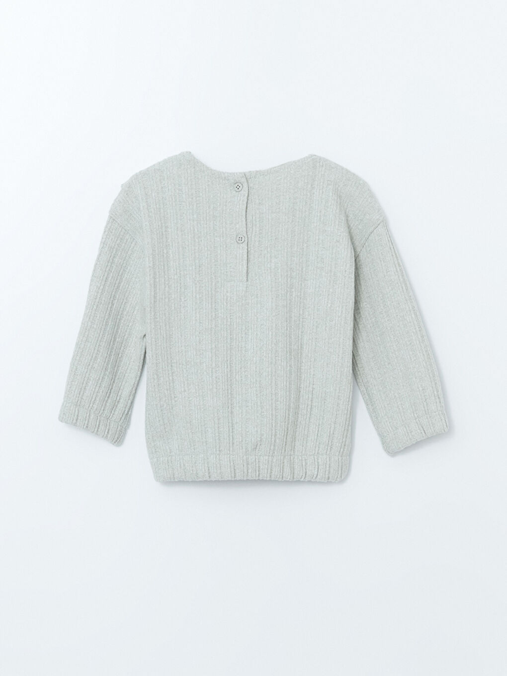 Yeşil Bebe Yaka Fitilli Kız Bebek Sweatshirt-1