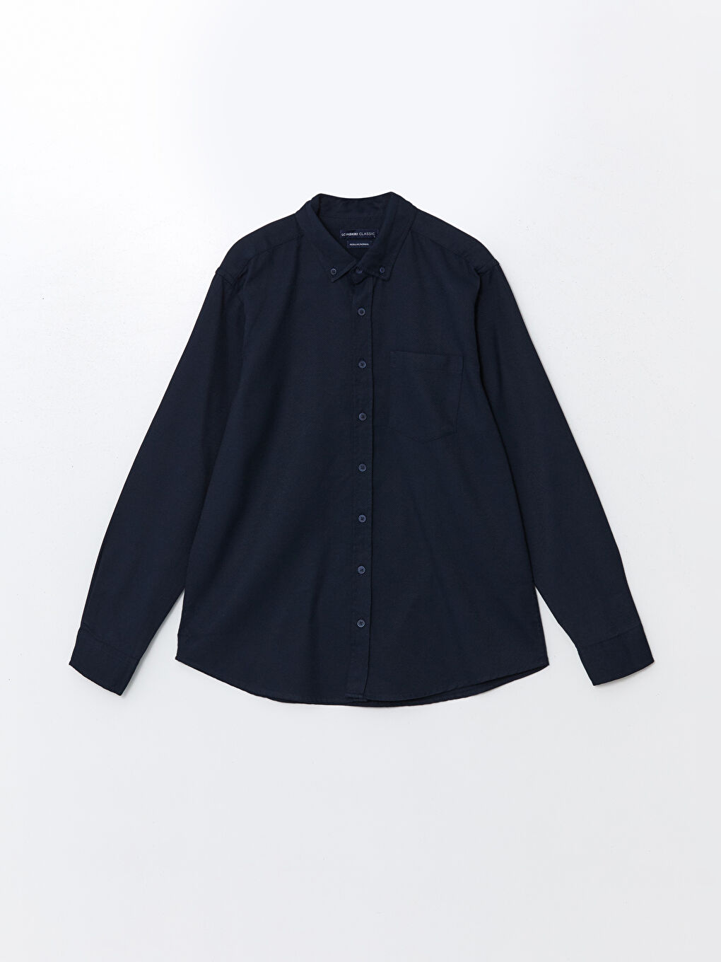 قميص رجالي كم طويل بقماش دوبي بقصة عادية-4