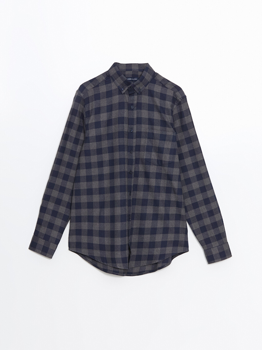 Regular Fit Long Sleeve Plaid Men's Shirt-4