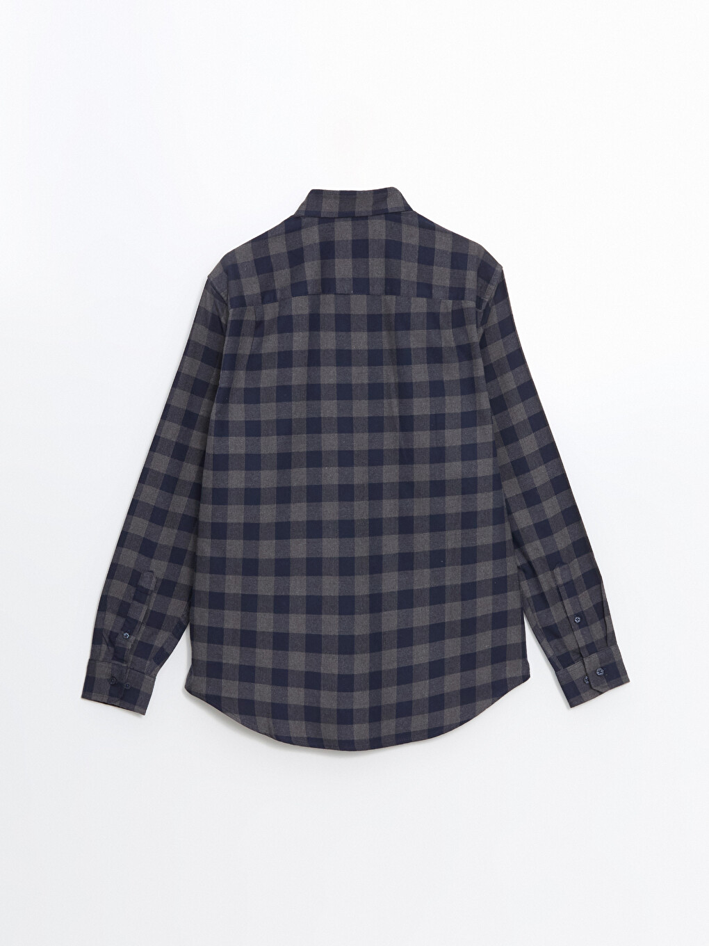Regular Fit Long Sleeve Plaid Men's Shirt-5