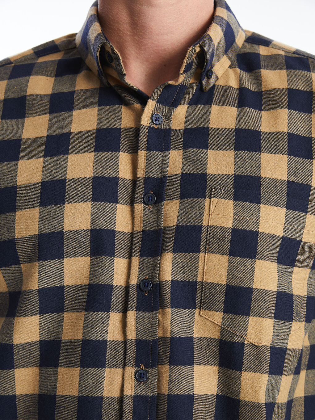 Regular Fit Long Sleeve Plaid Men's Shirt-2
