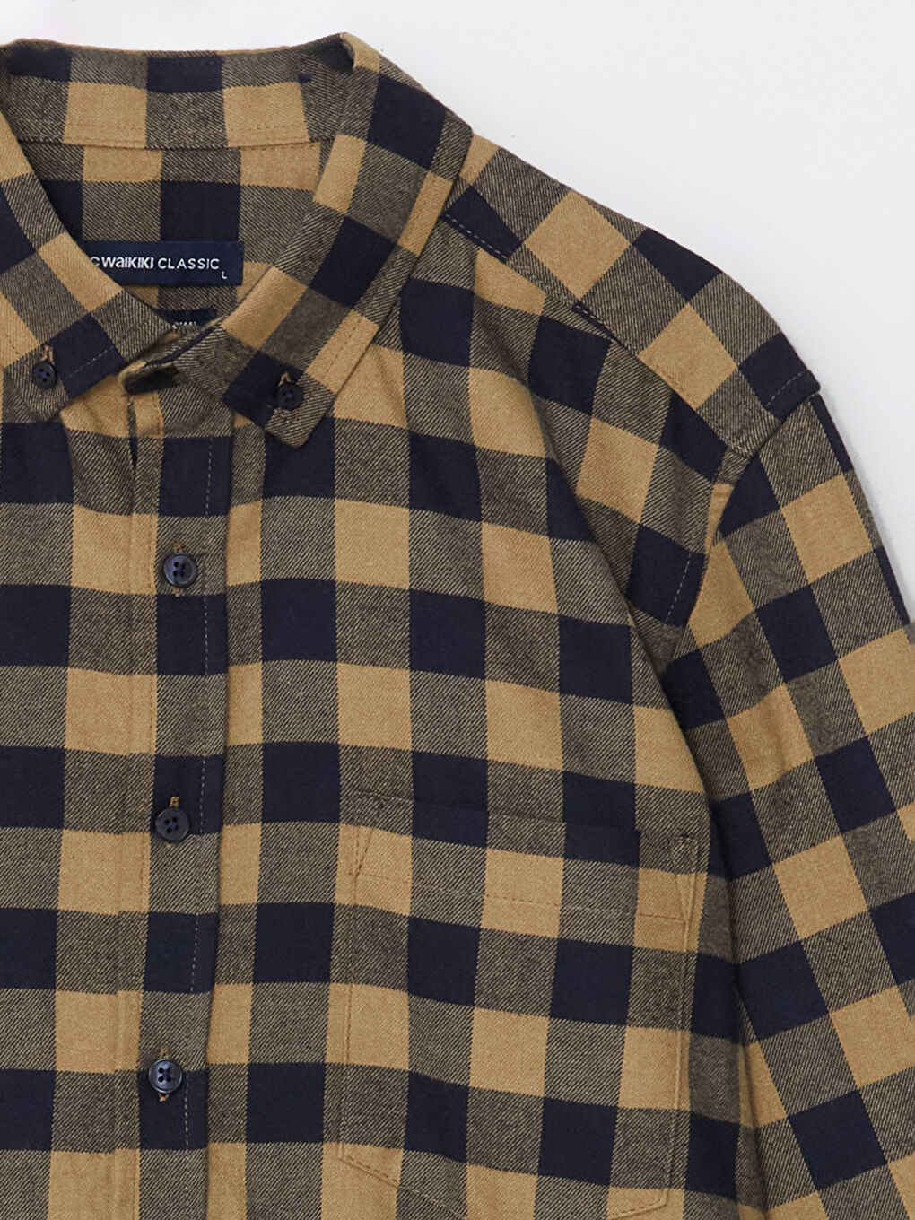 Regular Fit Long Sleeve Plaid Men's Shirt-5