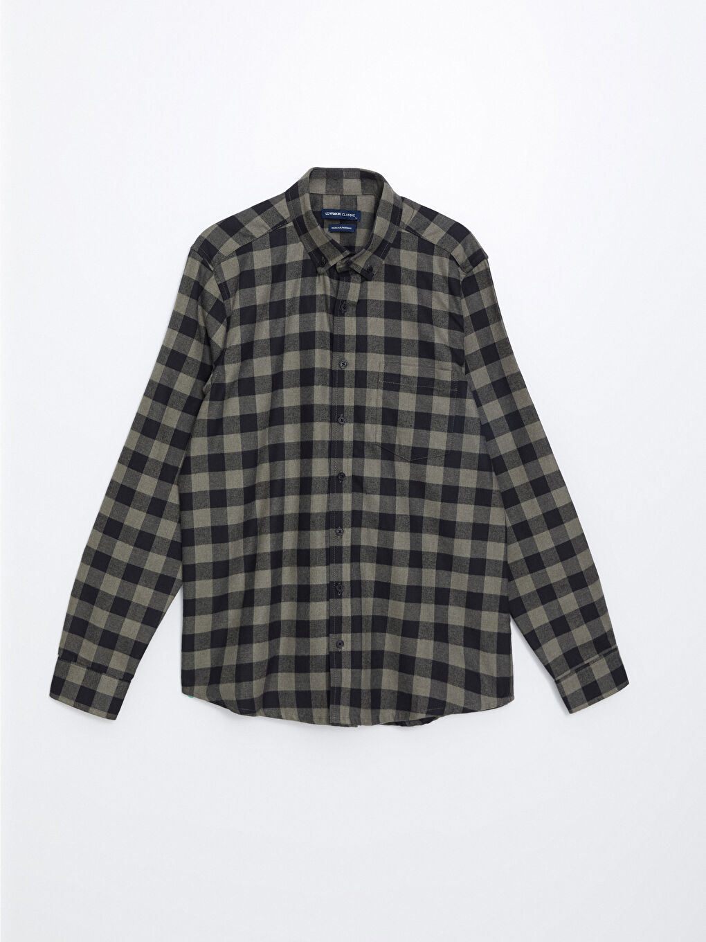 Regular Fit Long Sleeve Plaid Men's Shirt-4