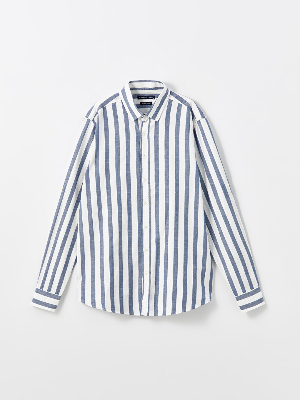 Chemise Rayée À Manches Longues Pour Hommes Coupe Régulière-4