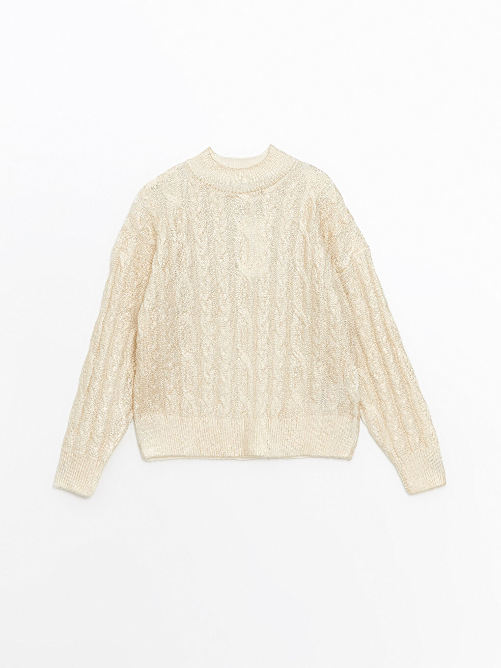 LCW Vision Trichterkragen Gemusterter Strickpullover für Damen -W4FR46Z8-R9J