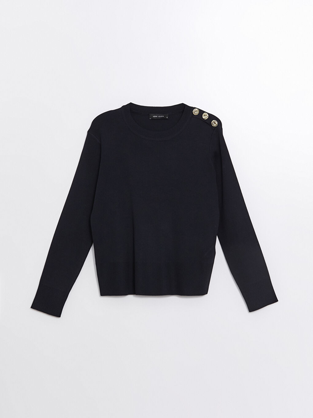 Lacivert Bisiklet Yaka Kadın Triko Kazak-4