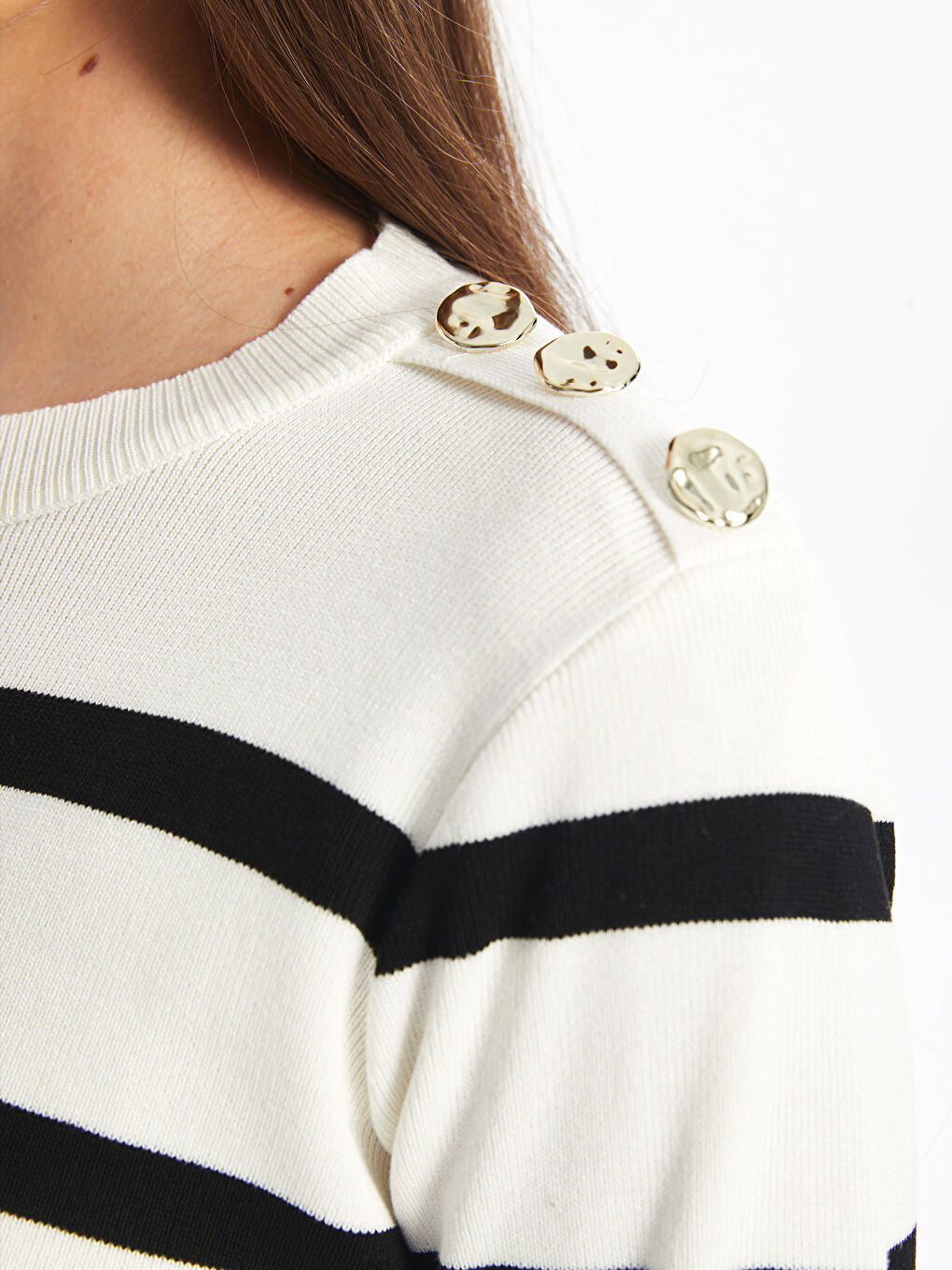 LCW Vision Crew Neck Striped Women's Knitwear Sweater -W4FR66Z8-LFC