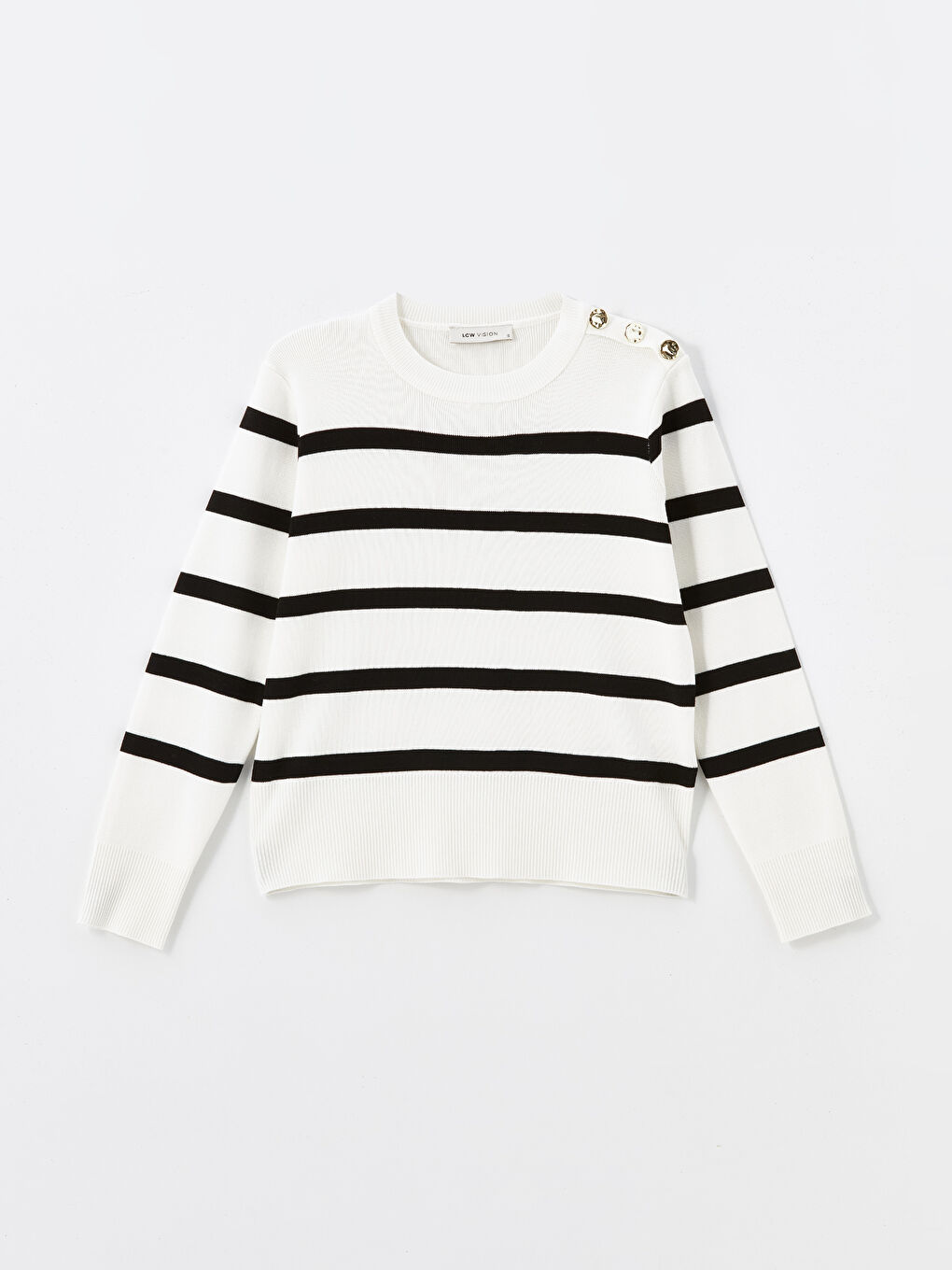 LCW Vision Crew Neck Striped Women's Knitwear Sweater -W4FR66Z8-LFC