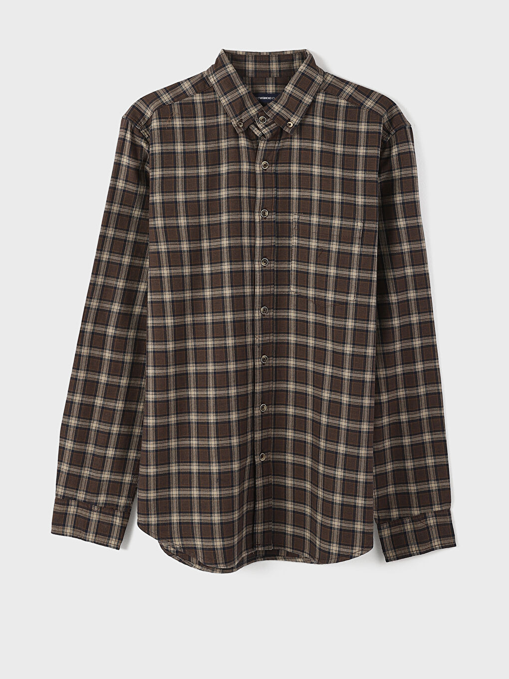 Regular Fit Long Sleeve Plaid Men's Flannel Shirt