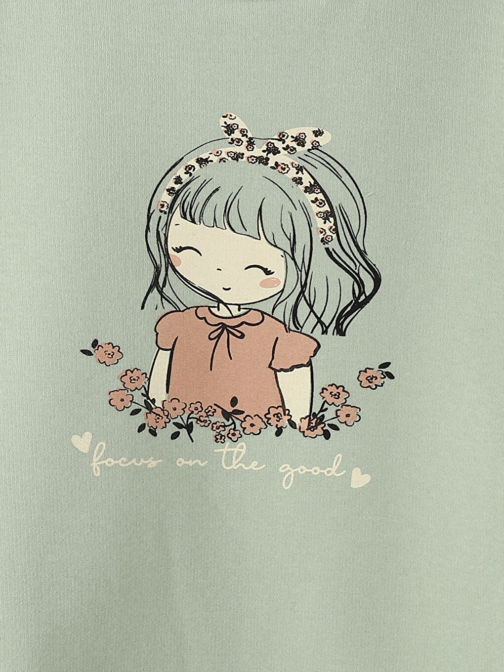 Crew Neck Printed Thick Baby Girls' Sweatshirt-3