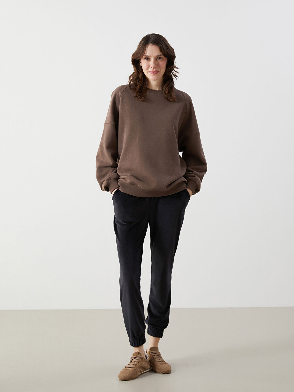 Elasticated Waist Velvet Women's Jogger Sweatpants -W4FS81Z8-RQL