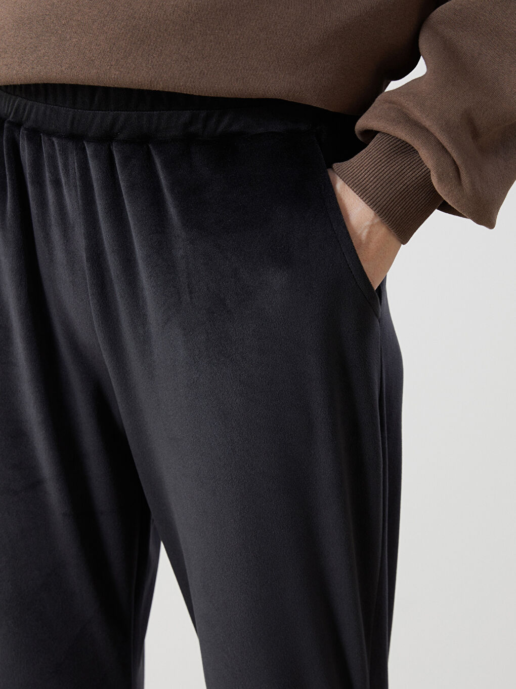 Elasticated Waist Velvet Women's Jogger Sweatpants -W4FS81Z8-RQL
