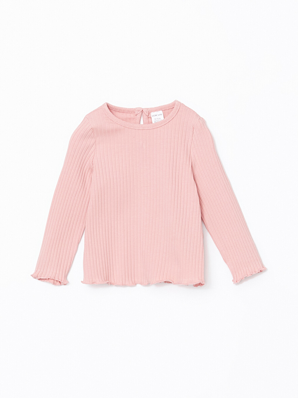 Pembe Bisiklet Yaka Basic Kız Bebek Bluz