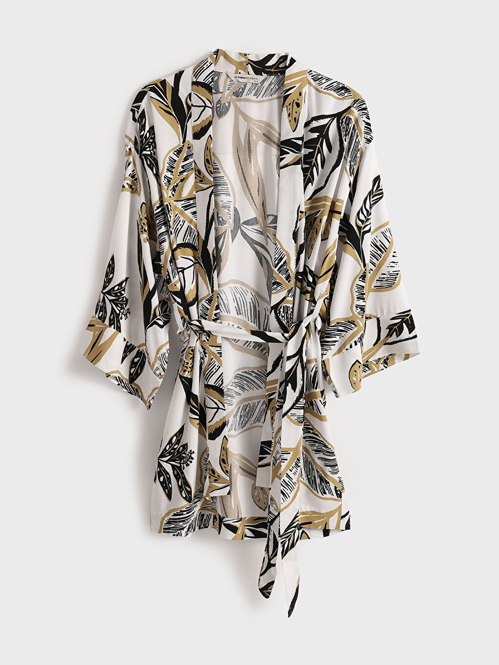 Shawl Collar Patterned Long Sleeve Women's Kimono