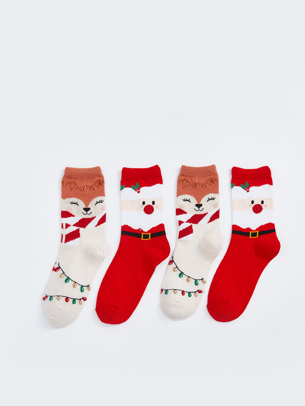 LCW Kids Christmas Themed Girls' Ankle Socks 2 Pack -W4FU19Z4-GYE