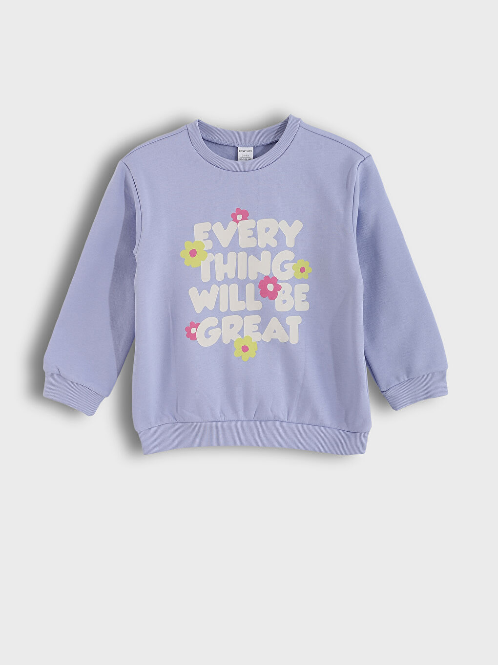 كنزة رياضية مطبوعة برقبة دائرية للبنات - عبوتان-1