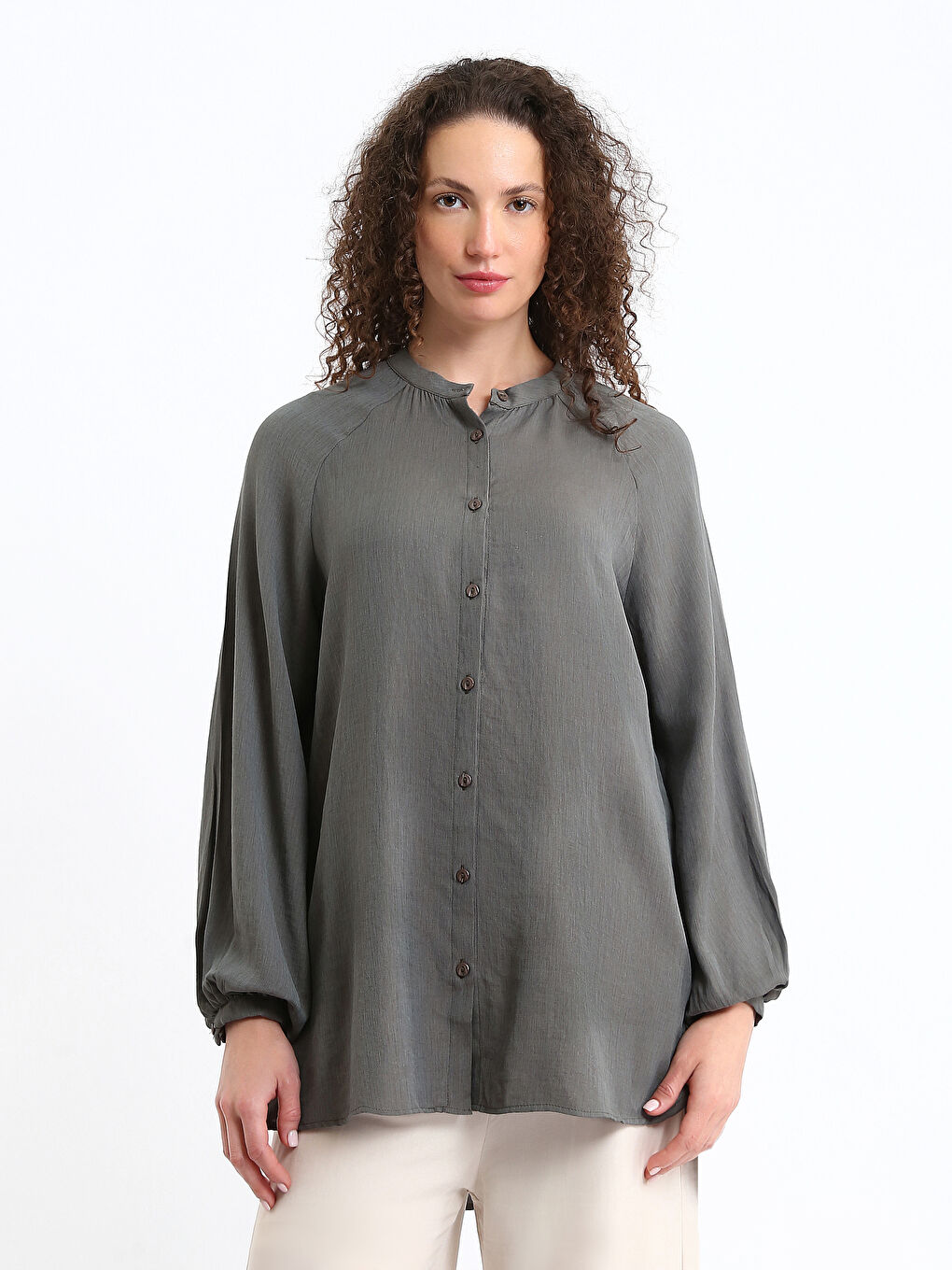 Tunique Chemise Col Mao pour Femmes