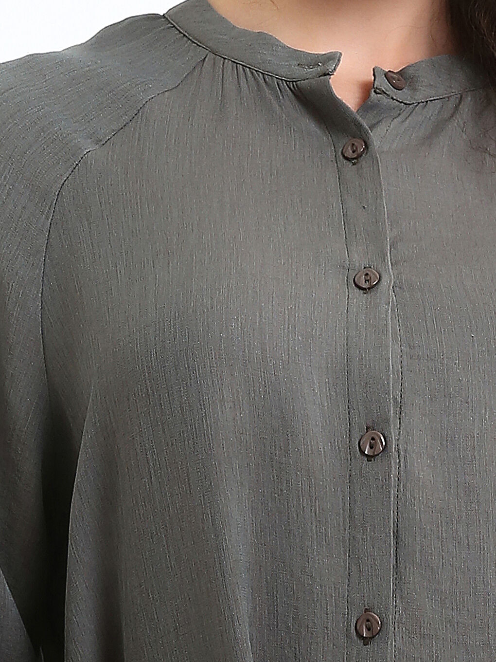 Tunique Chemise Col Mao pour Femmes-2