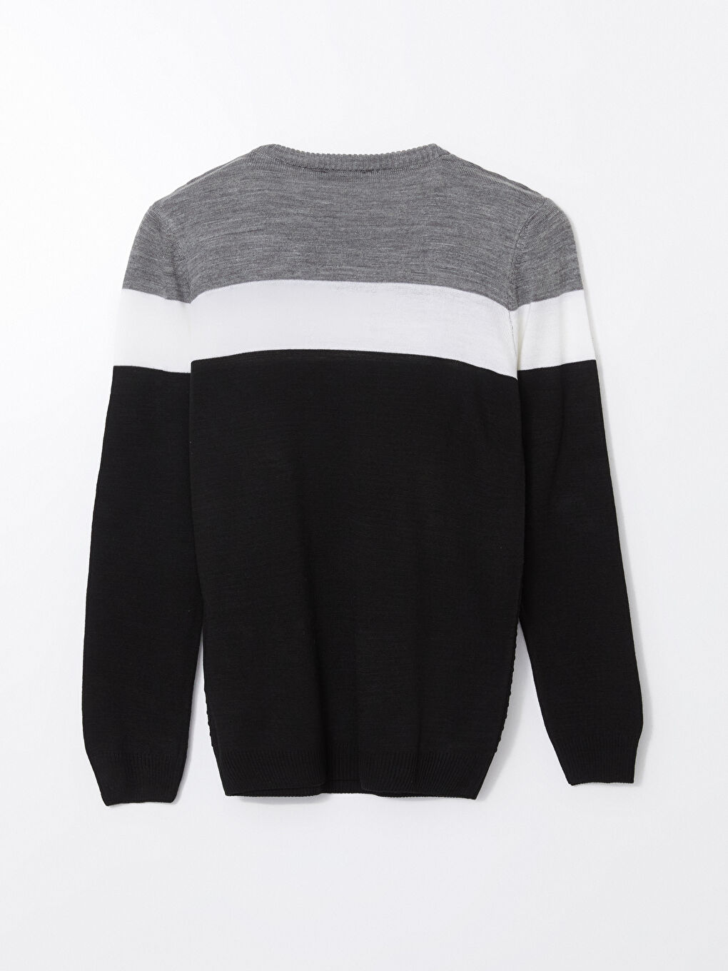 Crew Neck Long Sleeve Color Block Men's Knitwear Sweater-5