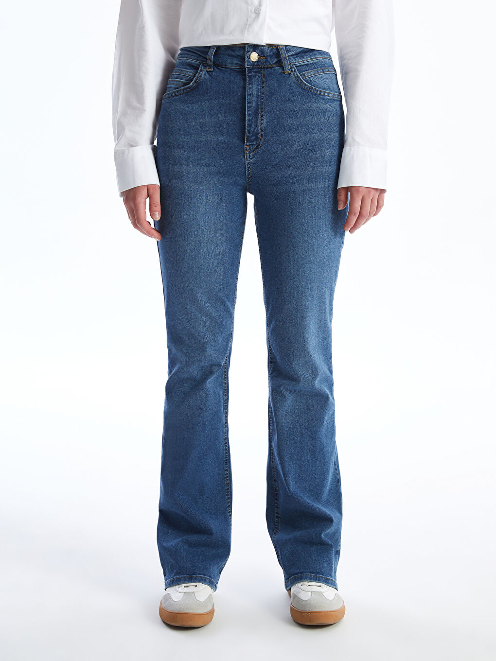 LCW Jeans Orta İndigo Rodeo Mars Flare Kadın Jean Pantolon - 1