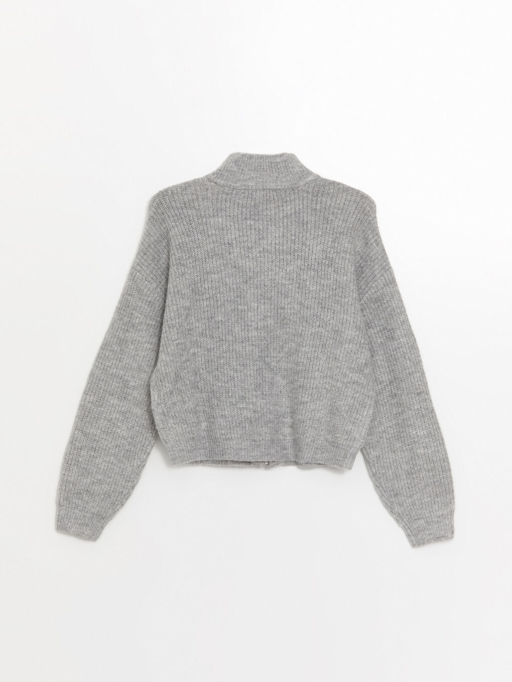 Funnel Neck Plain Long Sleeve Women's Knitwear Cardigan -W4FV38Z8-F7S
