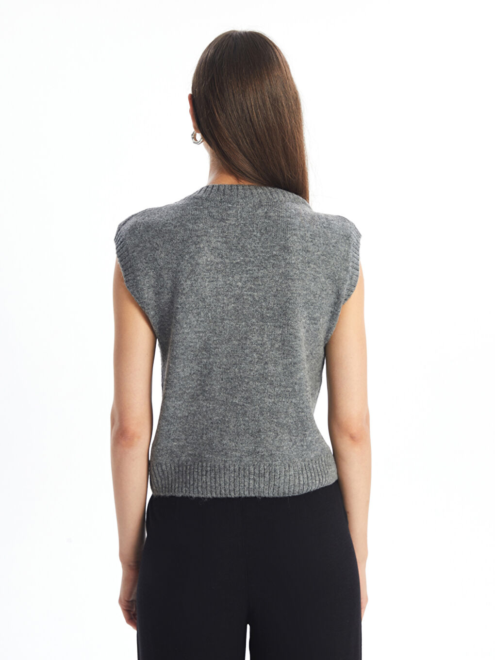 LCW Vision Gilet pull en tricot sans manches à encolure en V pour Femmes -W4FV40Z8-VYV