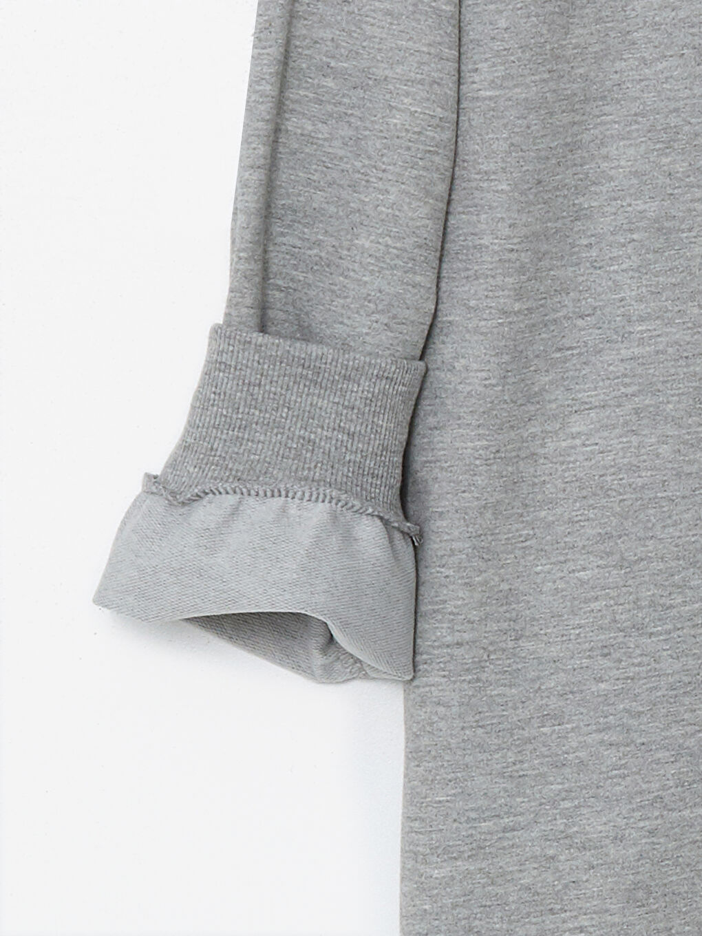 LCW Modest Grey Mel - Lacivert Bisiklet Yaka Baskılı Kadın Sweatshirt Tunik - 6