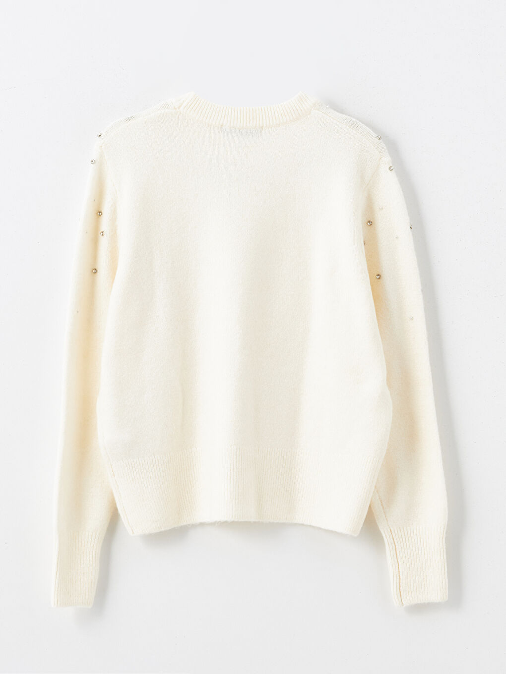 LCW Vision Crew Neck Rhinestone Embellished Women's Knit Sweater -W4FY03Z8-R9J