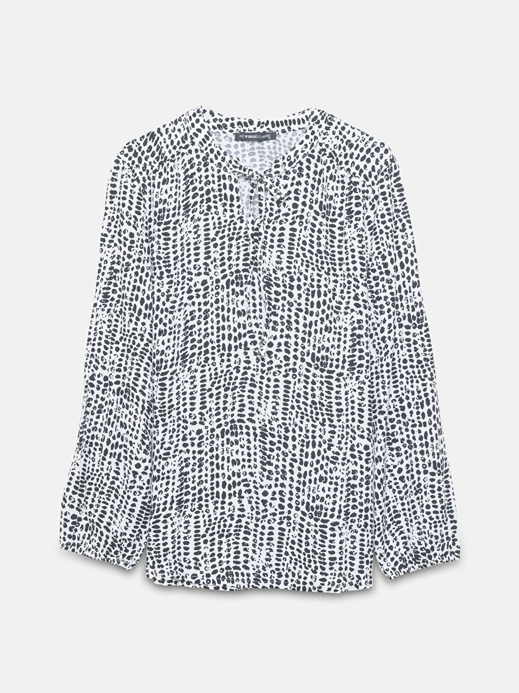 LCWAIKIKI Classic Tie Neck Patterned Oversize Women's Blouse -W4FY16Z8-LQJ