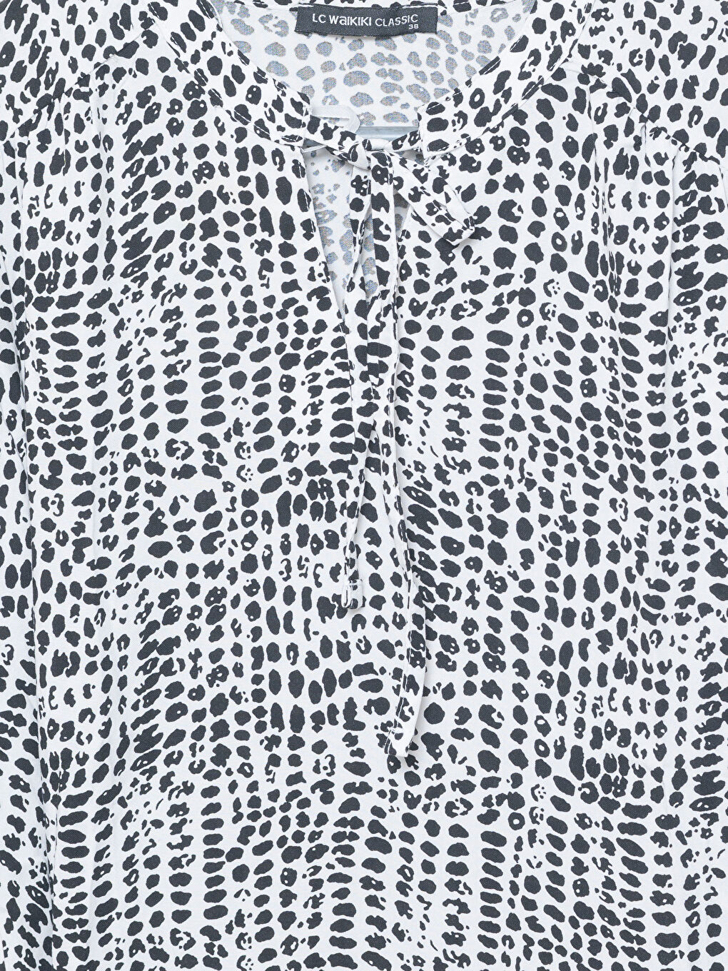LCWAIKIKI Classic Tie Neck Patterned Oversize Women's Blouse -W4FY16Z8-LQJ