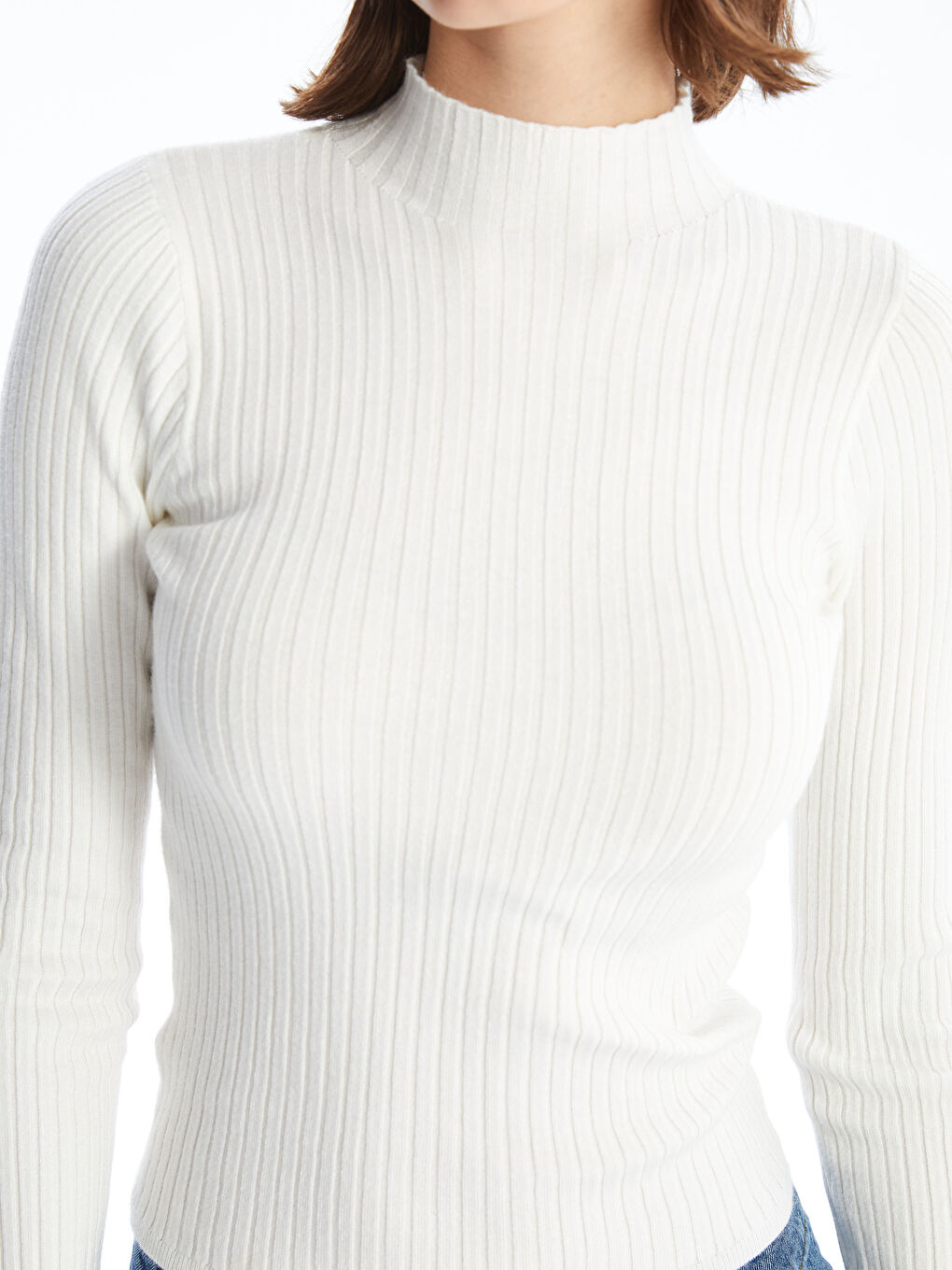 LCW Vision Half Turtleneck Textured Women's Knitwear Sweater -W4FY17Z8-R9J