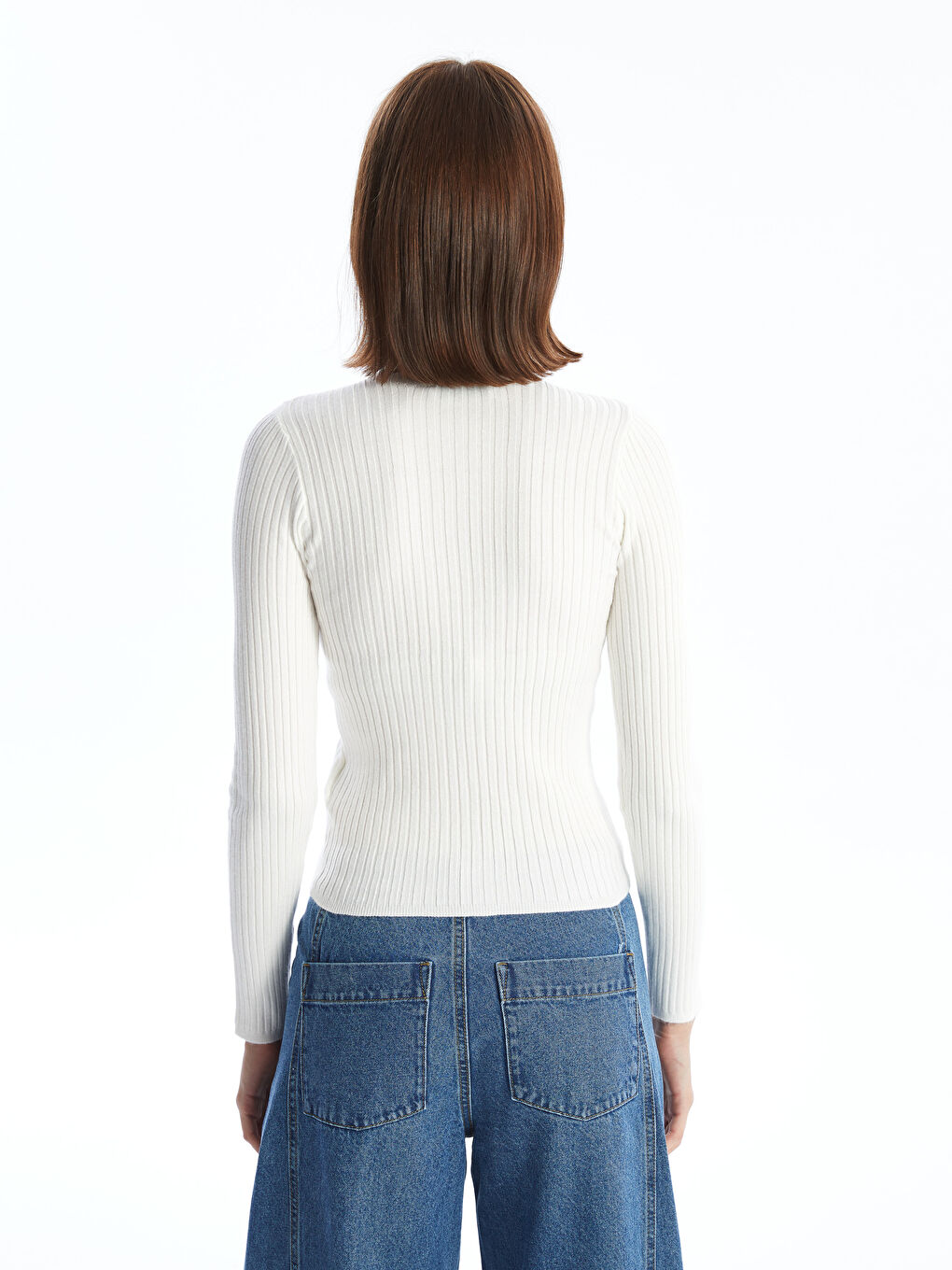 LCW Vision Half Turtleneck Textured Women's Knitwear Sweater -W4FY17Z8-R9J