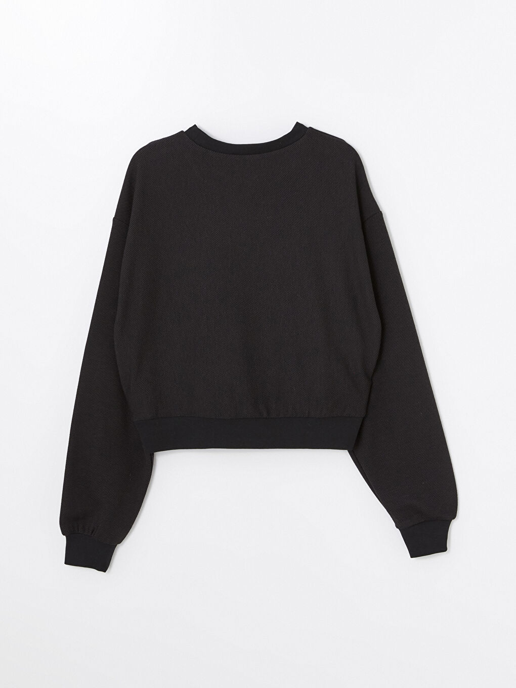 LCW ECO Yeni Siyah Bisiklet Yaka Kadın Sweatshirt - 5