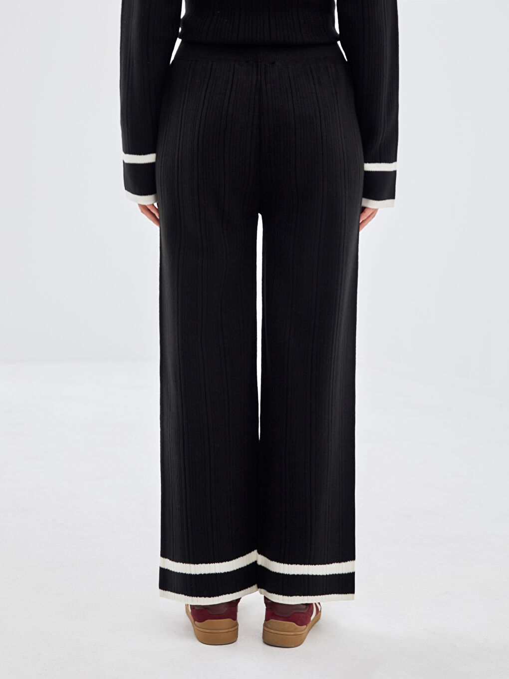 بنطلون تريكو بخصر مرن للسيدات-3