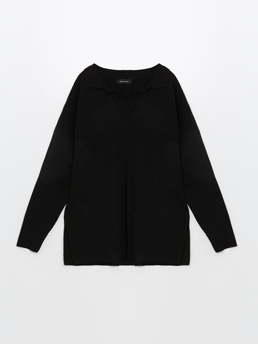 Polo Neck Striped Women's Knitwear Sweater-4