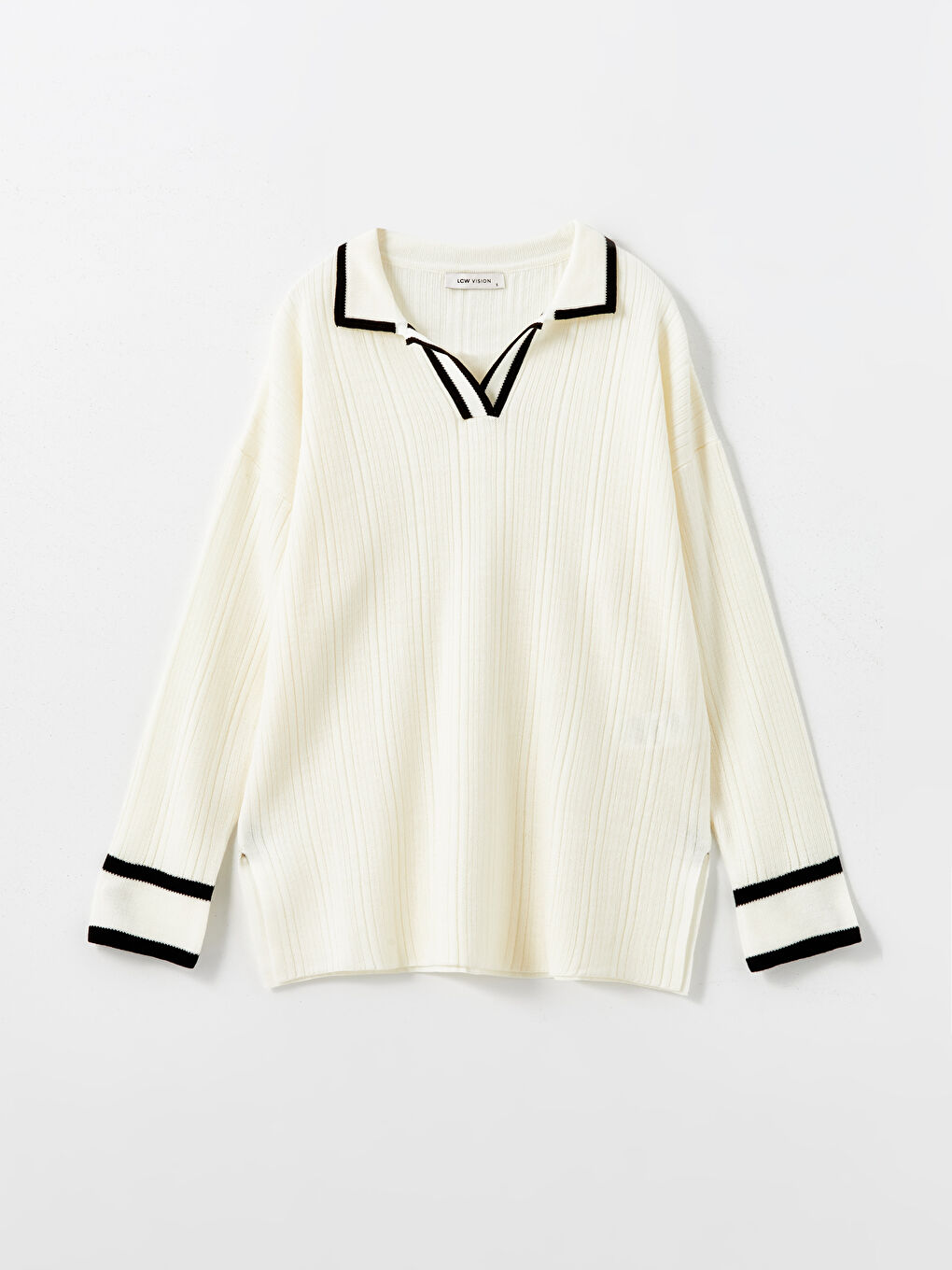 Pull-over Rayé à Col roulé pour Femmes en Tricot-4