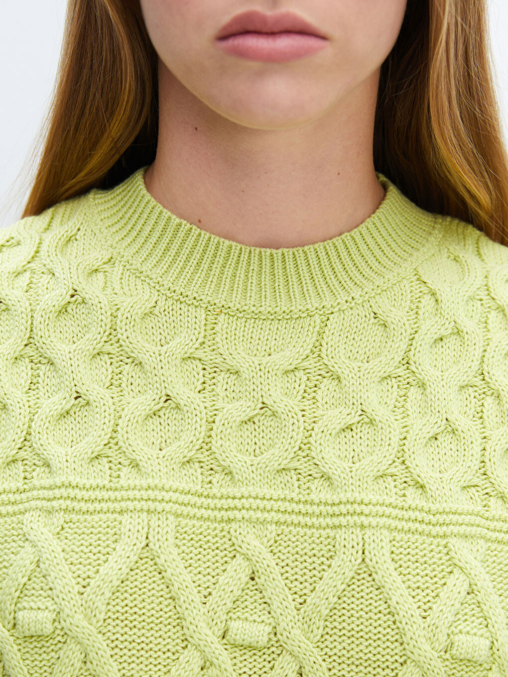 Crew Neck Self Patterned Women's Knitwear Sweater Vest-2